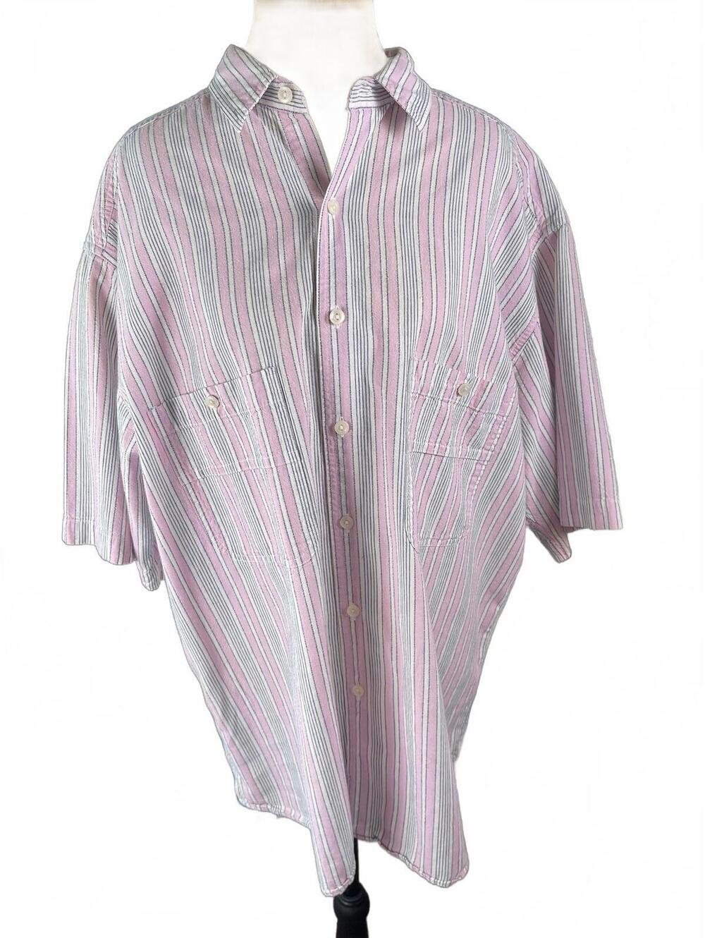 Vintage Levi's Diamond Label Striped Button-Up Shirt Size Large-1988-Mint